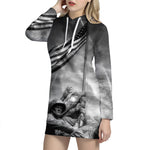 American War Memorial Print Hoodie Dress