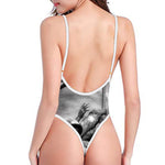 American War Memorial Print One Piece High Cut Swimsuit