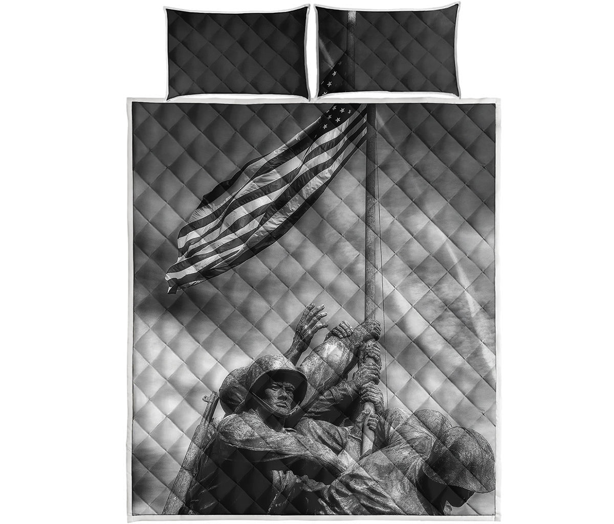 American War Memorial Print Quilt Bed Set