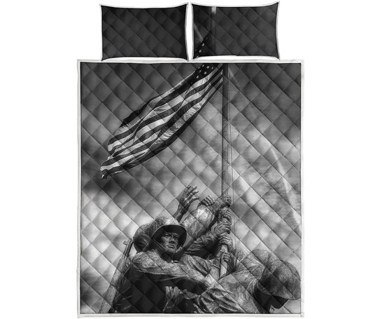 American War Memorial Print Quilt Bed Set