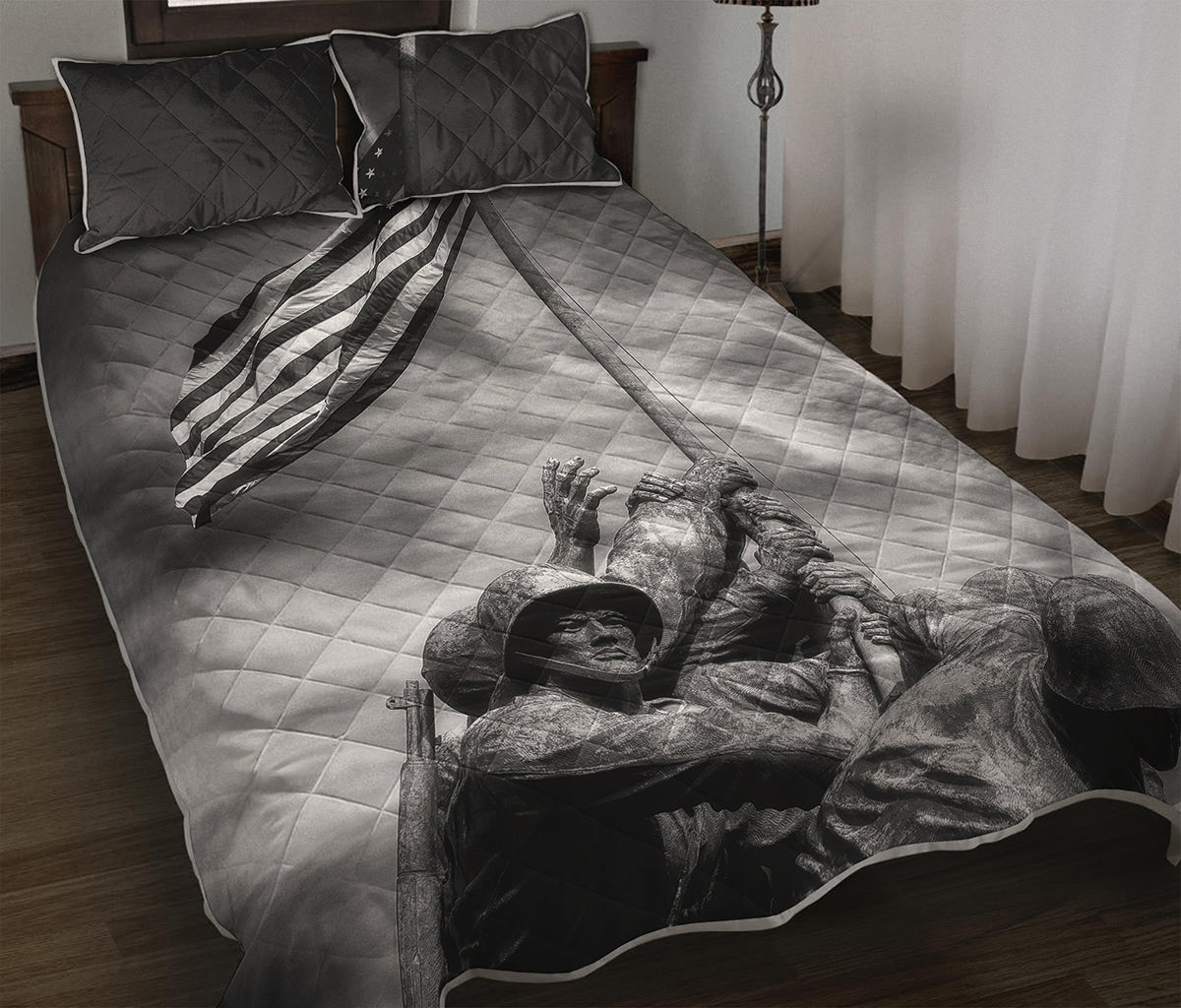 American War Memorial Print Quilt Bed Set