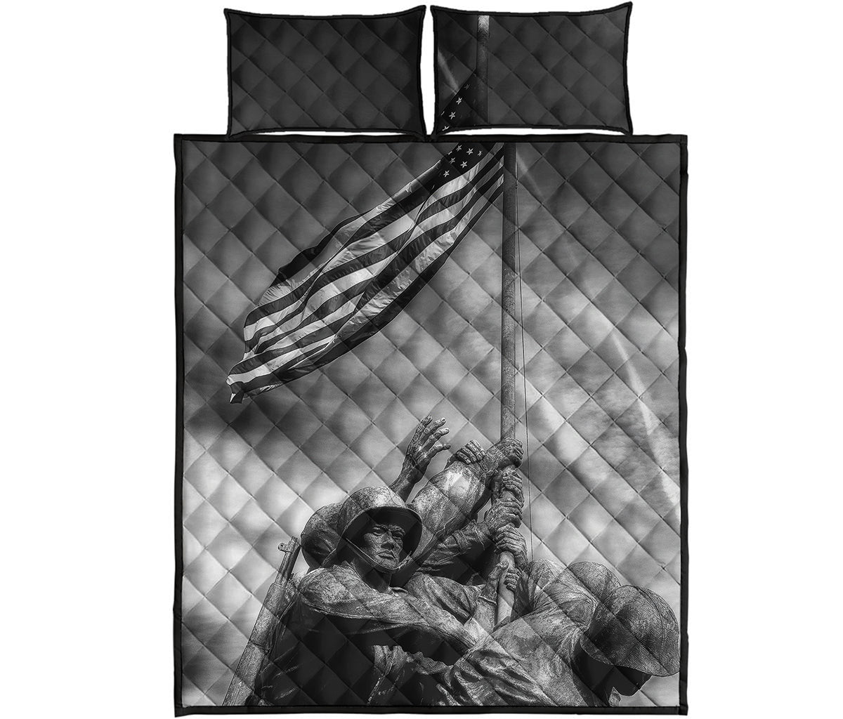 American War Memorial Print Quilt Bed Set
