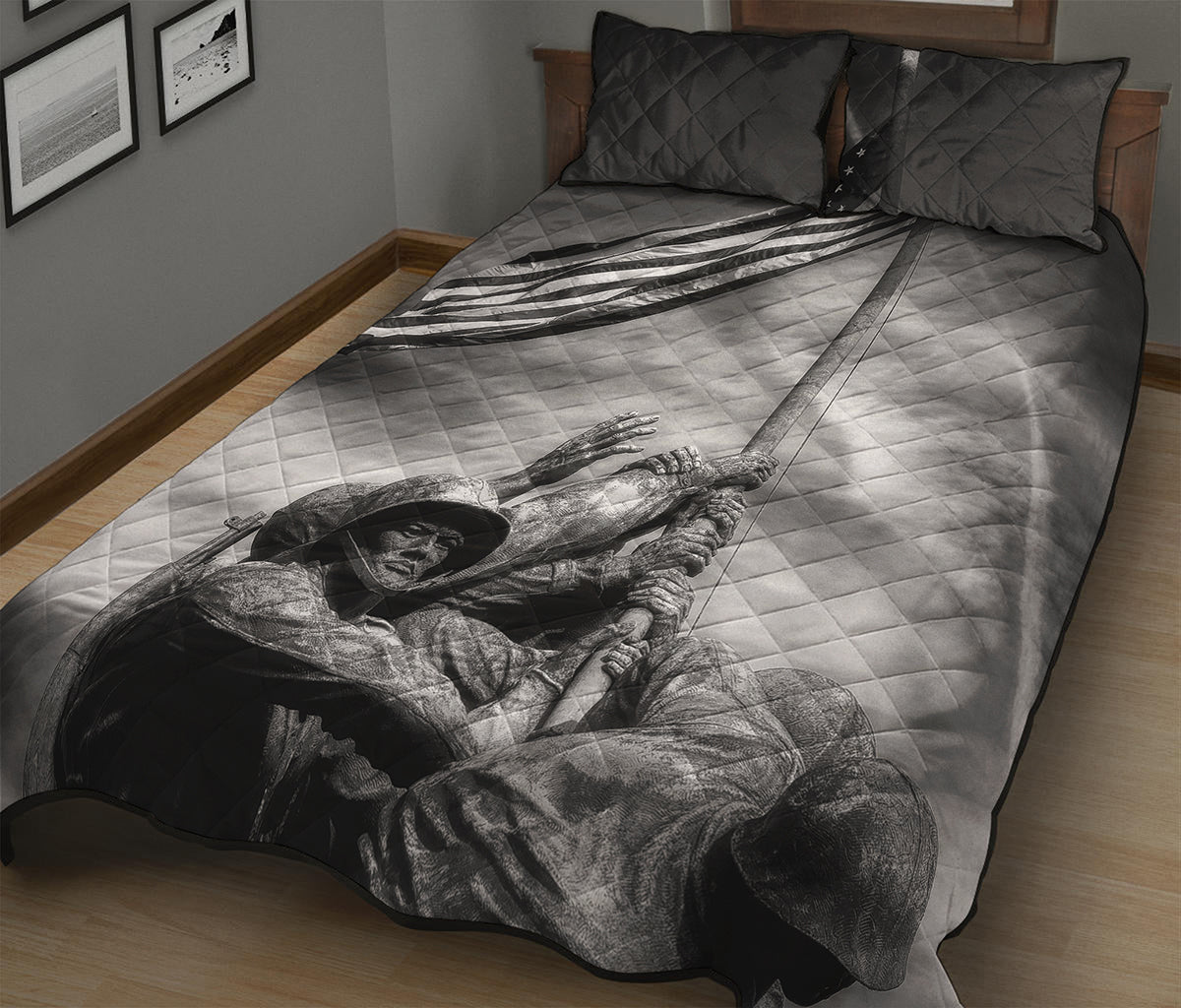 American War Memorial Print Quilt Bed Set