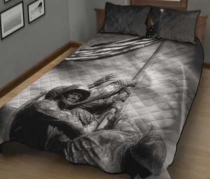 American War Memorial Print Quilt Bed Set