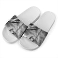 American War Memorial Print White Slide Sandals