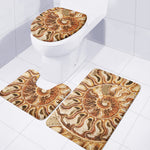 Ammonite Fossil Print 3 Piece Bath Mat Set