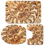 Ammonite Fossil Print 3 Piece Bath Mat Set
