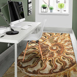 Ammonite Fossil Print Area Rug