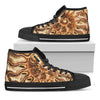 Ammonite Fossil Print Black High Top Shoes