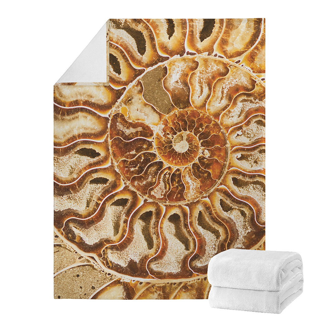 Ammonite Fossil Print Blanket