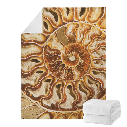 Ammonite Fossil Print Blanket