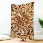 Ammonite Fossil Print Blanket