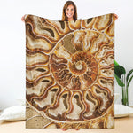 Ammonite Fossil Print Blanket
