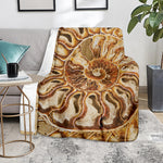 Ammonite Fossil Print Blanket