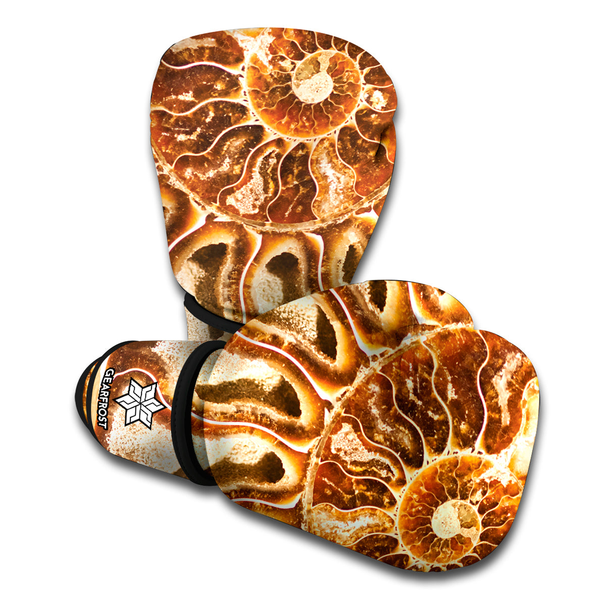 Ammonite Fossil Print Boxing Gloves