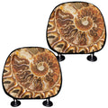 Ammonite Fossil Print Car Headrest Covers