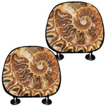 Ammonite Fossil Print Car Headrest Covers