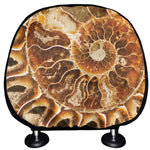 Ammonite Fossil Print Car Headrest Covers