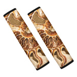 Ammonite Fossil Print Car Seat Belt Covers