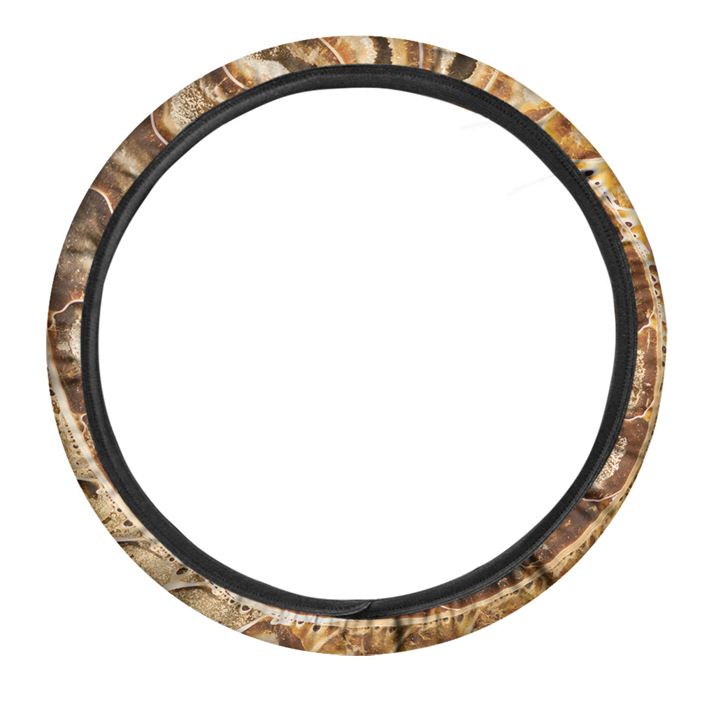 Ammonite Fossil Print Car Steering Wheel Cover