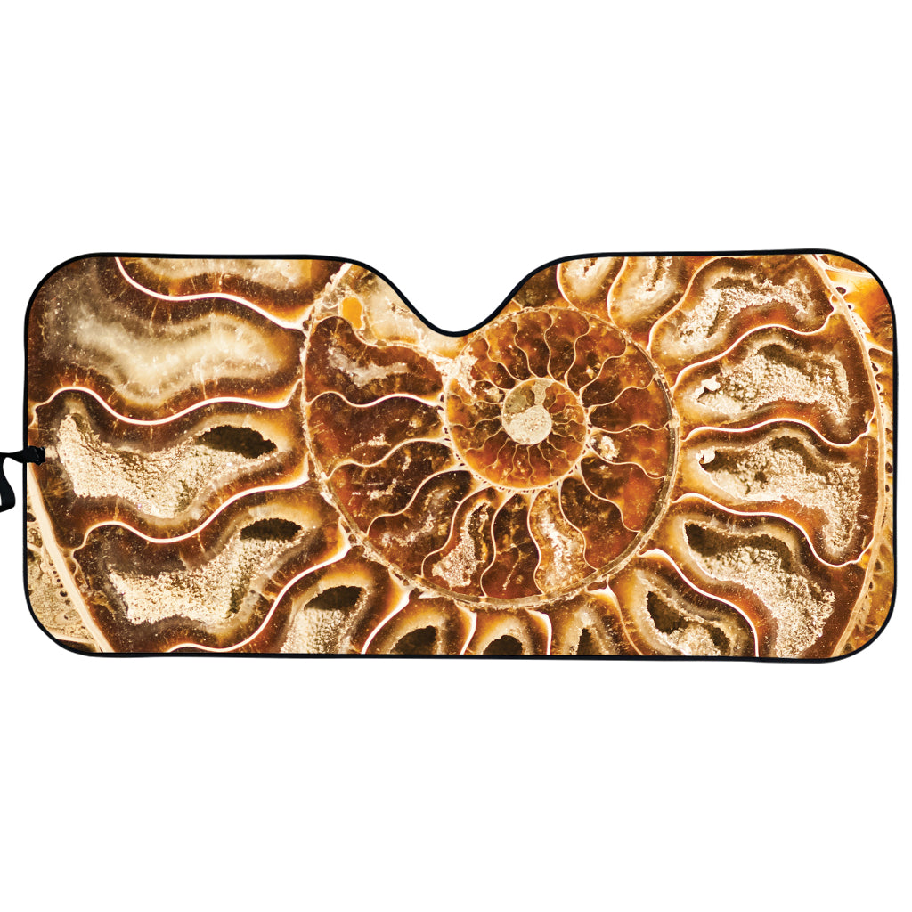 Ammonite Fossil Print Car Sun Shade