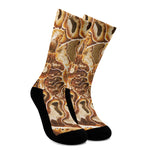 Ammonite Fossil Print Crew Socks