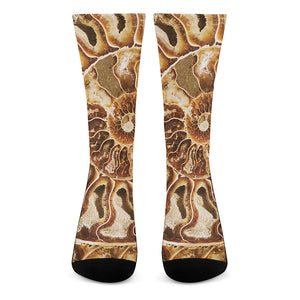 Ammonite Fossil Print Crew Socks