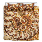 Ammonite Fossil Print Duvet Cover Bedding Set