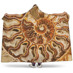 Ammonite Fossil Print Hooded Blanket