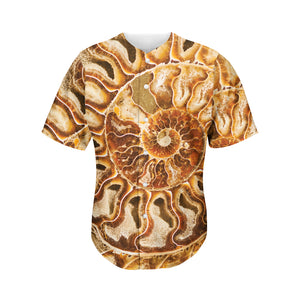 Ammonite Fossil Print Men's Baseball Jersey