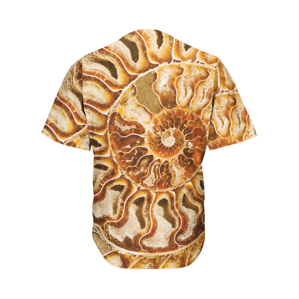 Ammonite Fossil Print Men's Baseball Jersey