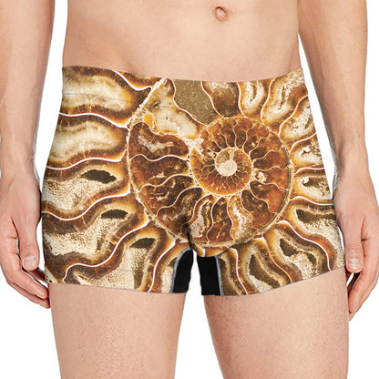 Ammonite Fossil Print Men's Boxer Briefs