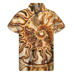 Ammonite Fossil Print Men's Short Sleeve Shirt