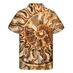 Ammonite Fossil Print Men's Short Sleeve Shirt