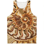 Ammonite Fossil Print Men's Tank Top