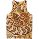 Ammonite Fossil Print Men's Tank Top