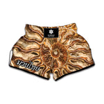 Ammonite Fossil Print Muay Thai Boxing Shorts
