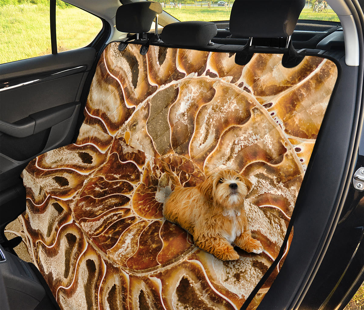 Ammonite Fossil Print Pet Car Back Seat Cover