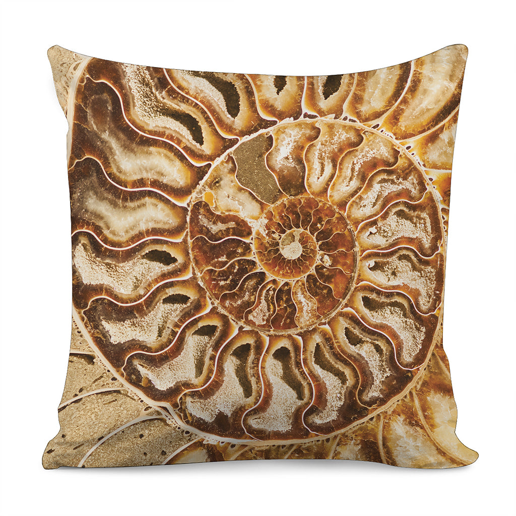 Ammonite Fossil Print Pillow Cover