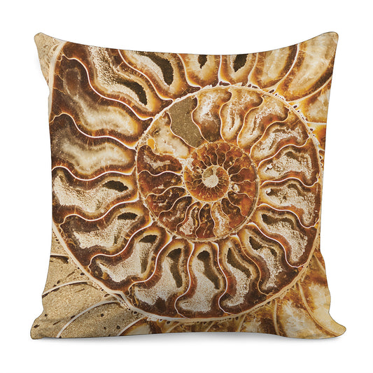Ammonite Fossil Print Pillow Cover