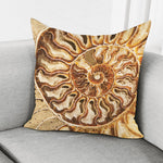 Ammonite Fossil Print Pillow Cover