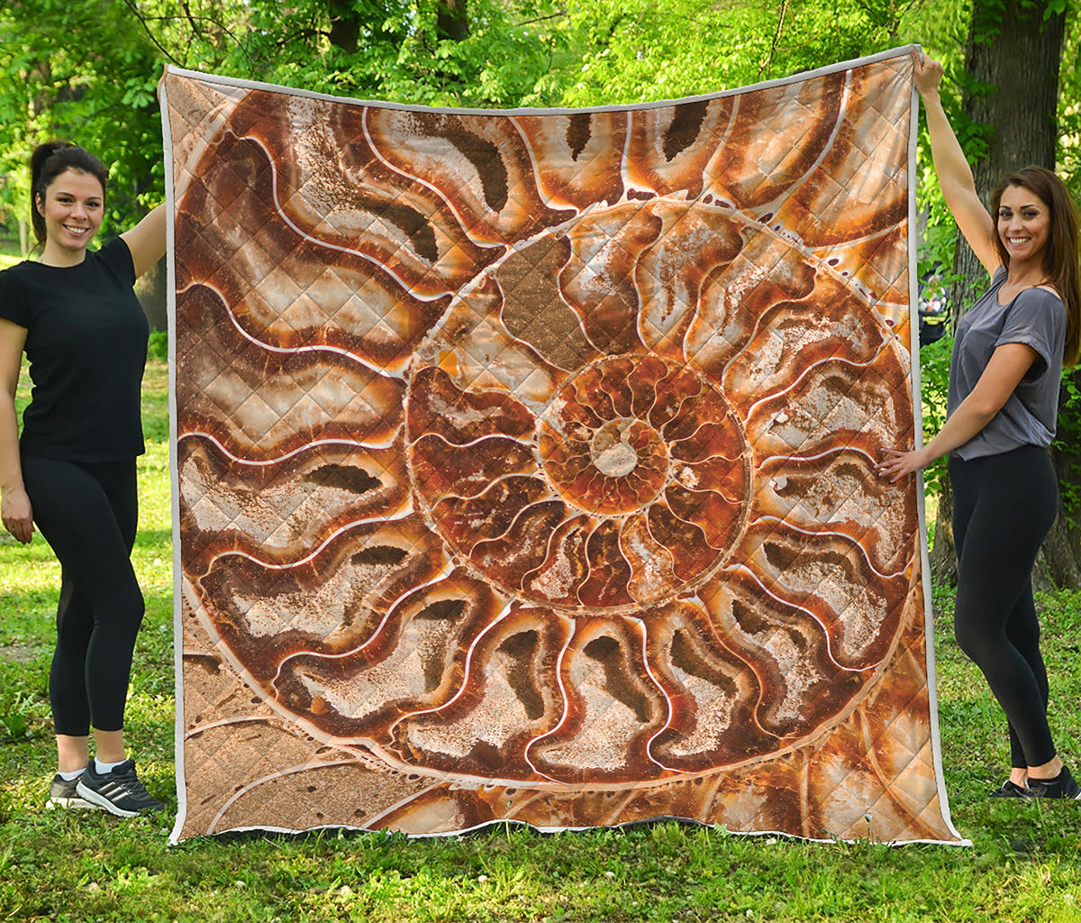 Ammonite Fossil Print Quilt