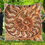 Ammonite Fossil Print Quilt