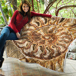 Ammonite Fossil Print Quilt