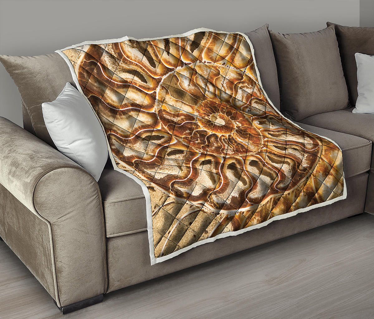 Ammonite Fossil Print Quilt