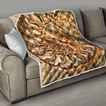 Ammonite Fossil Print Quilt