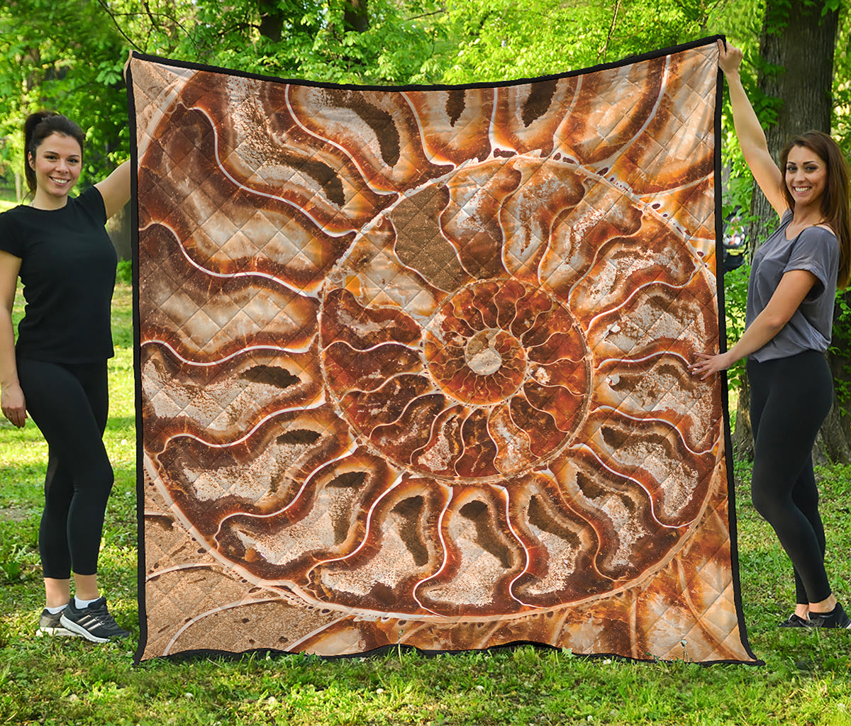 Ammonite Fossil Print Quilt