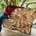 Ammonite Fossil Print Quilt