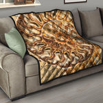 Ammonite Fossil Print Quilt