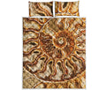 Ammonite Fossil Print Quilt Bed Set